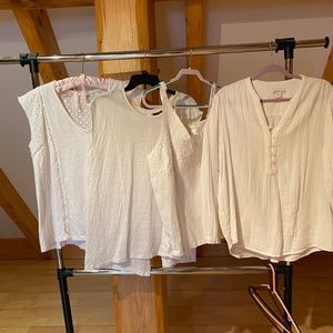 White cotton and linen shirt collection